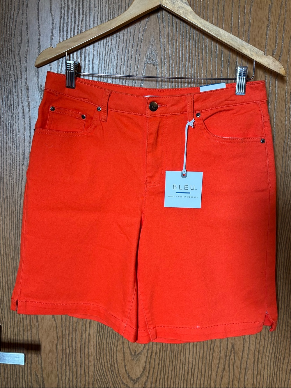 Women's High-Rise Red Denim Shorts